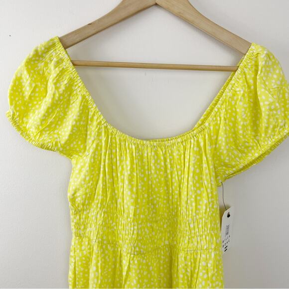 Billabong Yellow Wildflower Lightweight Flowy Minidress Mini Dress 10 M new nwt - Picture 3 of 12